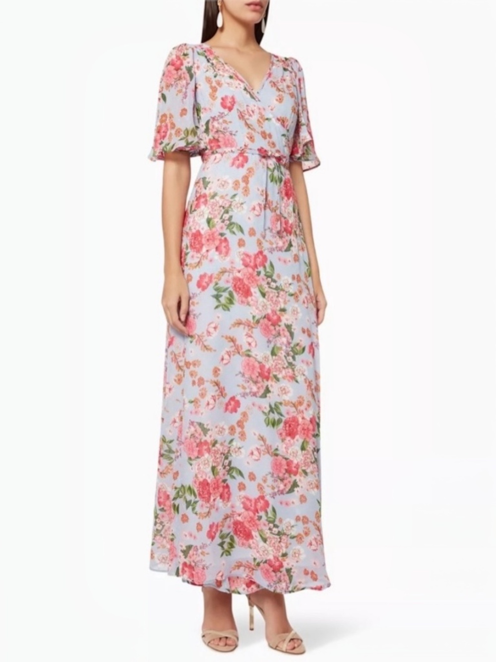 byTiMo Floral Wrap Dress in Blue Dream Size XS